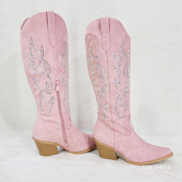 Pink Western Boots with Embellishments - Picture 3 of 9